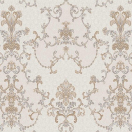 PAPEL PINTADO KEMEN MARBELLA BEIG/GRIS PLATA