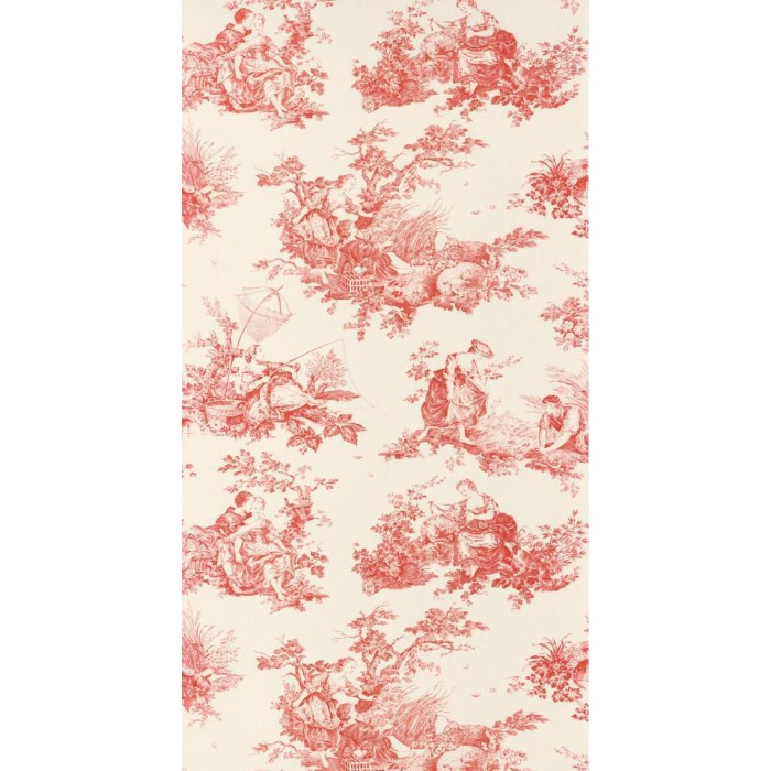 PAPEL PINTADO CASADECO TOILES DE JOUY2 SCENE ROJO