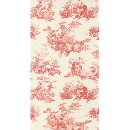 PAPEL PINTADO CASADECO TOILES DE JOUY2 SCENE ROJO