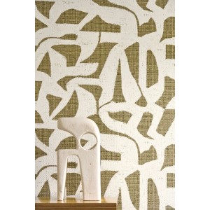 PAPEL PINTADO CASAMANCE MODERNISMO CANA VERDE/BL