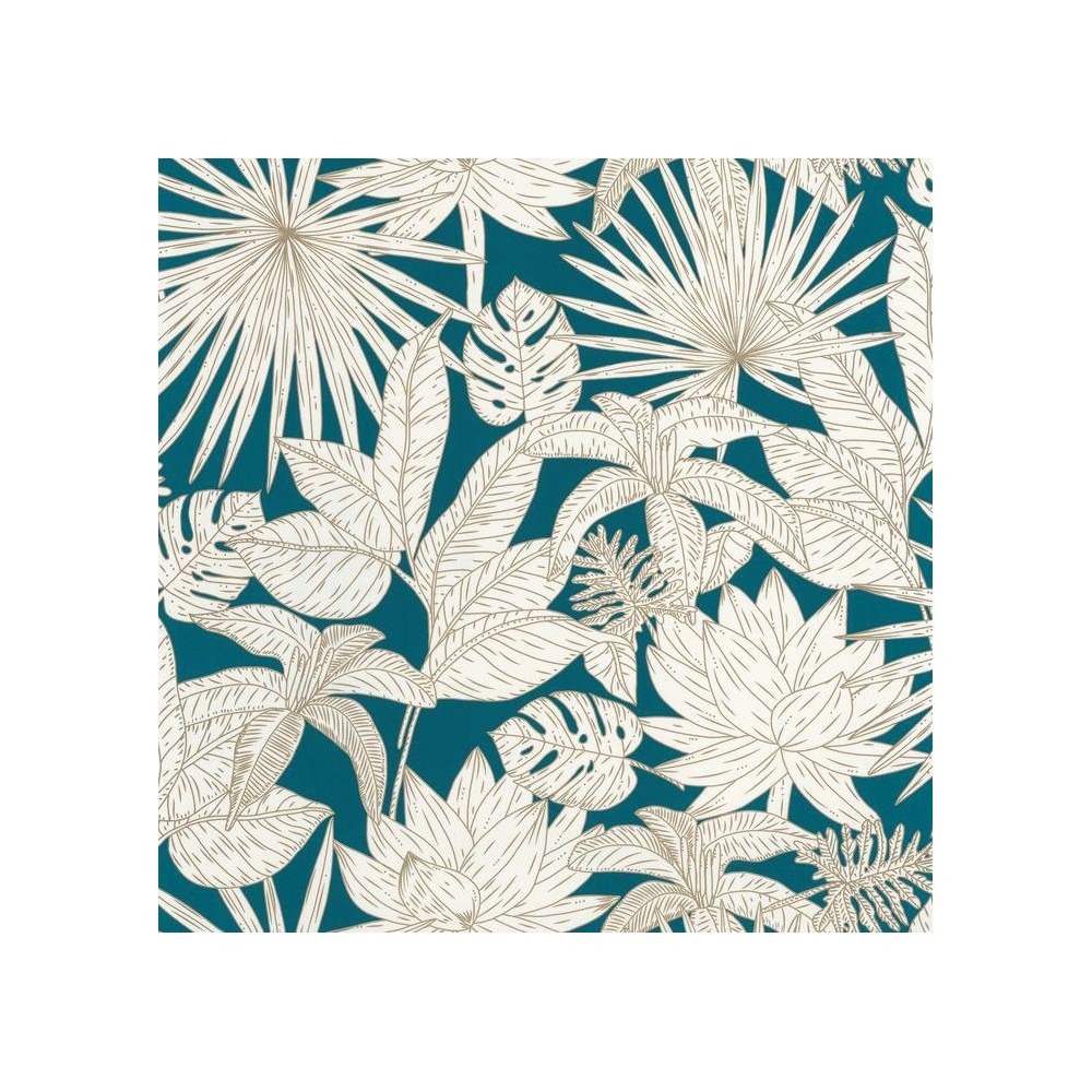 PAPEL PINTADO CASELIO L`ODYSSEE HAWAI AZUL/BLANCO