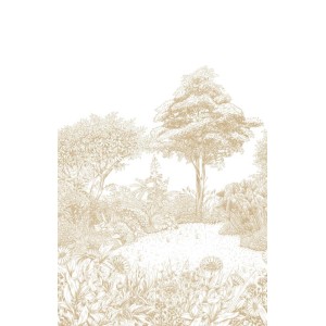 MURAL CASELIO MOONLIGHT3 FLORAL SQUARE L CAMEL