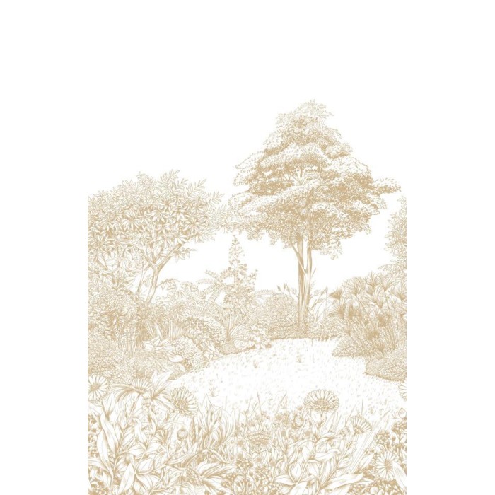 MURAL CASELIO MOONLIGHT3 FLORAL SQUARE L CAMEL