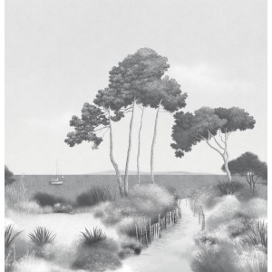MURAL CASELIO MOONLIGHT3 SEASIDE L GRIS