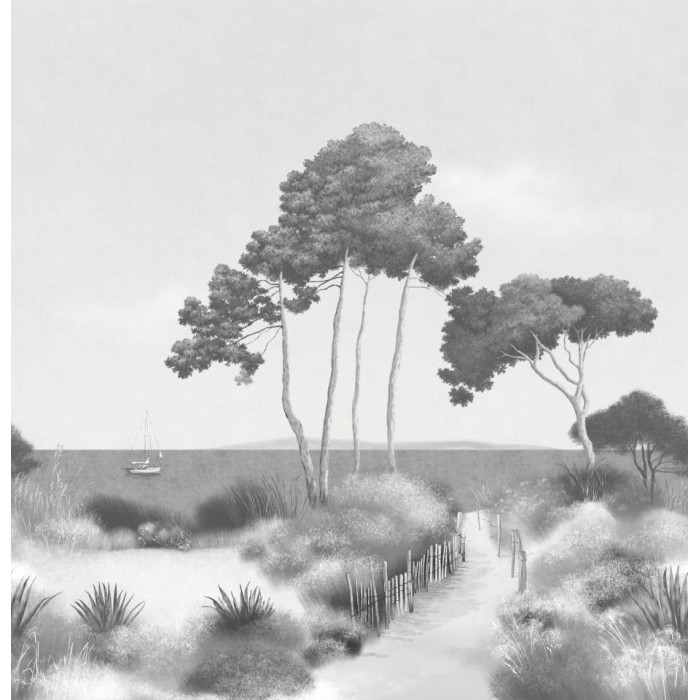 MURAL CASELIO MOONLIGHT3 SEASIDE L GRIS
