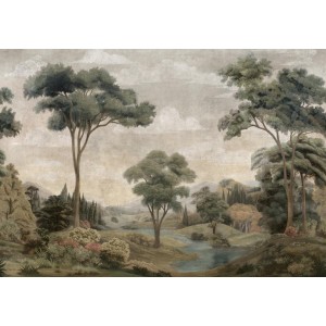 MURAL COORDONNE DAMASKUS SILK ROUTE SAGE