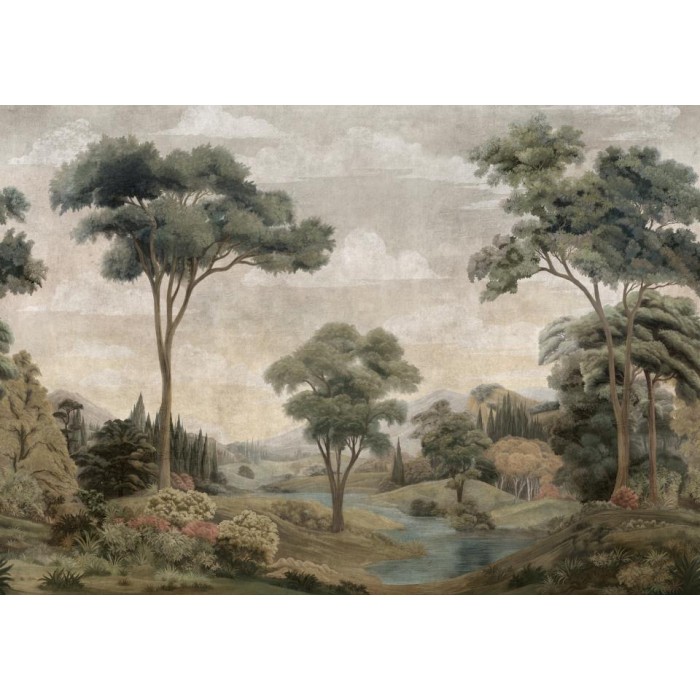 MURAL COORDONNE DAMASKUS SILK ROUTE SAGE