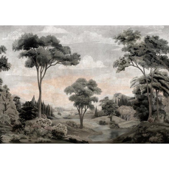MURAL COORDONNE DAMASKUS SILK ROUTE PEARL