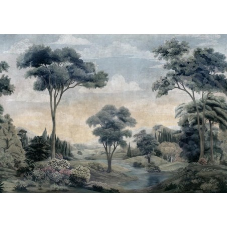 MURAL COORDONNE DAMASKUS SILK ROUTE SAPPHIRE