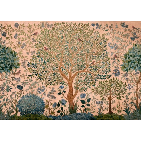 MURAL COORDONNE DAMASKUS VARANAIS TREE PEACH
