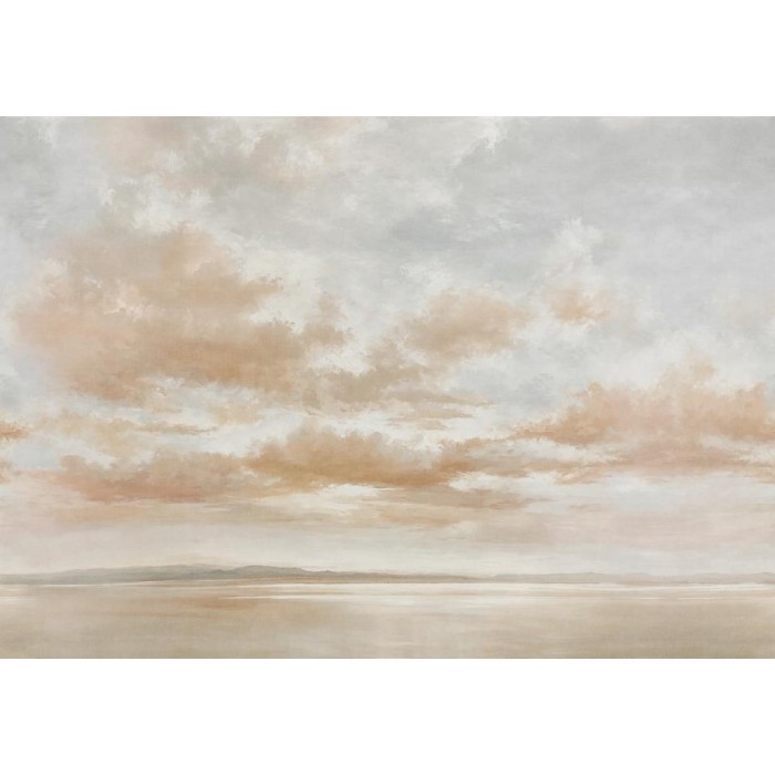 MURAL COORDONNE DAMASKUS CUMULUS CLOUDS STONE