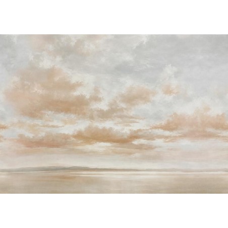 MURAL COORDONNE DAMASKUS CUMULUS CLOUDS STONE