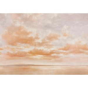 MURAL COORDONNE DAMASKUS CUMULUS CLOUDS CORAL