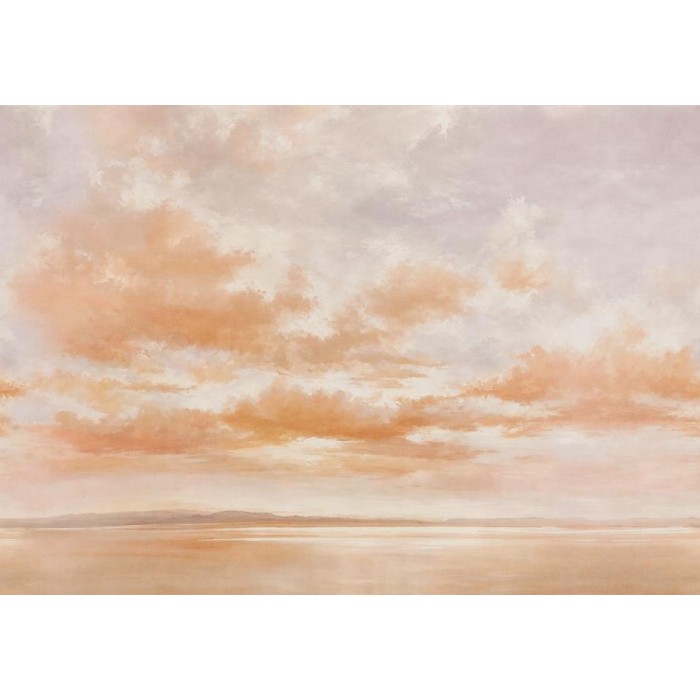 MURAL COORDONNE DAMASKUS CUMULUS CLOUDS CORAL