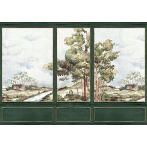 MURAL COORDONNE DAMASKUS VIEW EMERALD