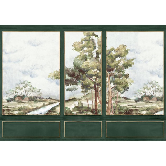 MURAL COORDONNE DAMASKUS VIEW EMERALD