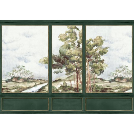 MURAL COORDONNE DAMASKUS VIEW EMERALD