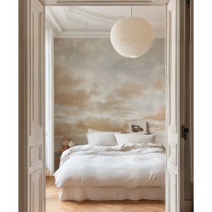 MURAL COORDONNE DAMASKUS CUMULUS CLOUDS STONE