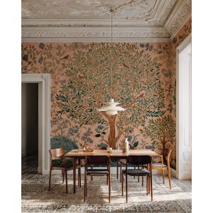 MURAL COORDONNE DAMASKUS VARANAIS TREE PEACH