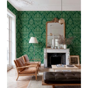 PAPEL PINTADO COORDONNE DAMASKUS VENETIAN EMERALD