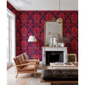 PAPEL PINTADO COORDONNE DAMASKUS VENETIAN VERMILLI