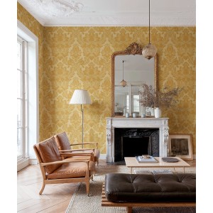 PAPEL PINTADO COORDONNE DAMASKUS VENETIAN MUSTARD