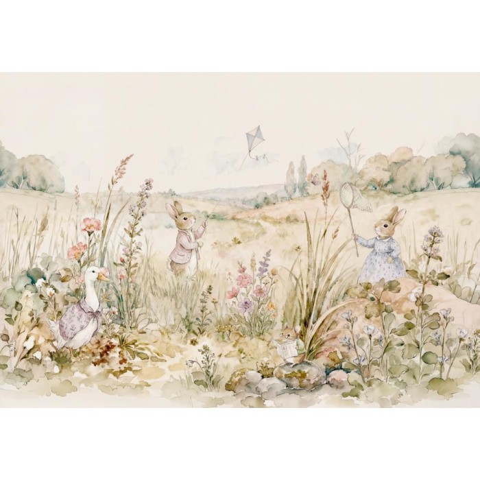 MURAL COORDONNE BB KIDS BUNNIES NATURAL