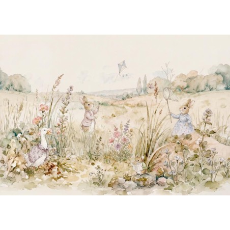 MURAL COORDONNE BB KIDS BUNNIES NATURAL