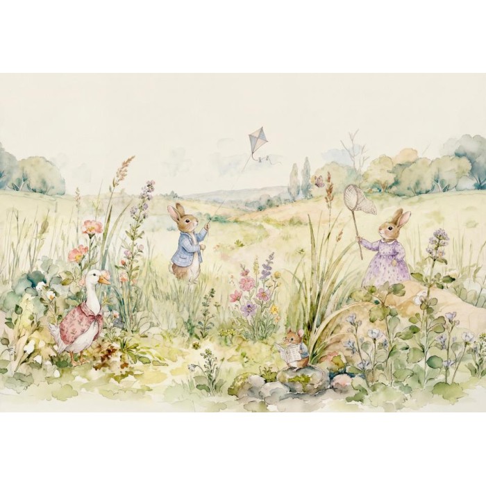 MURAL COORDONNE BB KIDS BUNNIES MINT
