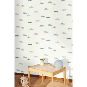 PAPEL PINTADO CASELIO HAPPY KIDS CLUB PICK UP AZUL