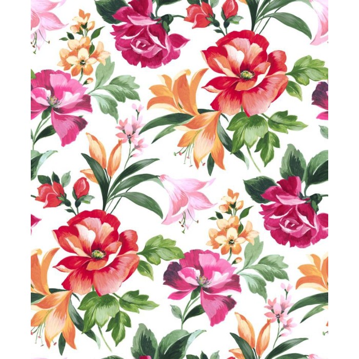 PAPEL PINTADO CASADECO LE BEAU JARDIN BOUQUET ROJO