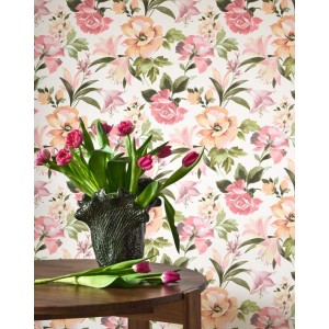 PAPEL PINTADO CASADECO LE BEAU JARDIN BOUQUET ROSA