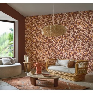 PAPEL PINTADO CASAMANCE LANZEA TISARO PIMENTÓN