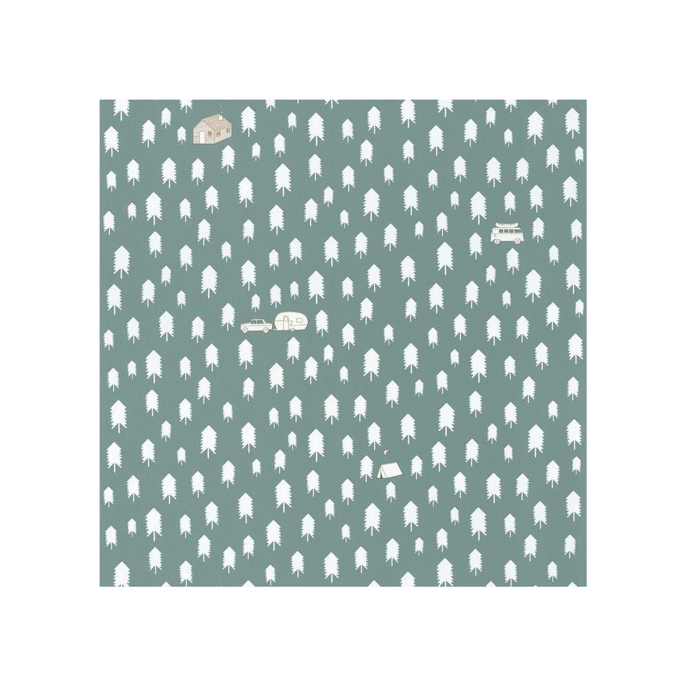 PAPEL PINTADO CASELIO OUR PLANET SUMMER AZ GRIS/BL