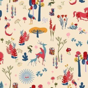 PAPEL PINTADO COORDONNE 40AN ABE BEIGE/AZU/ROS