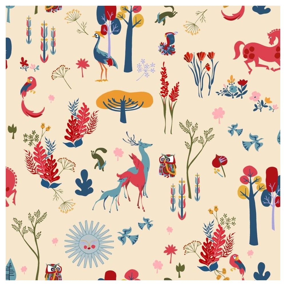 PAPEL PINTADO COORDONNE 40AN ABE BEIGE/AZU/ROS