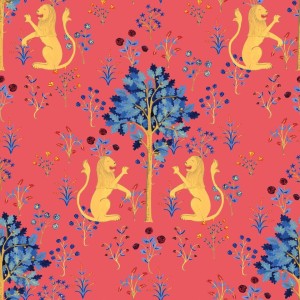 PAPEL PINTADO COORDONNE 40AN STUART CORAL/AM/AZUL