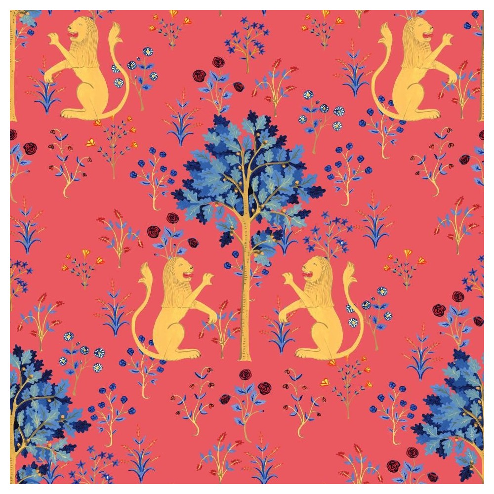 PAPEL PINTADO COORDONNE 40AN STUART CORAL/AM/AZUL