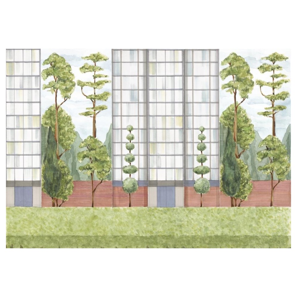 MURAL COORDONNE 40AN PASCUA ORTEGA VERDE/BLAN/GRIS