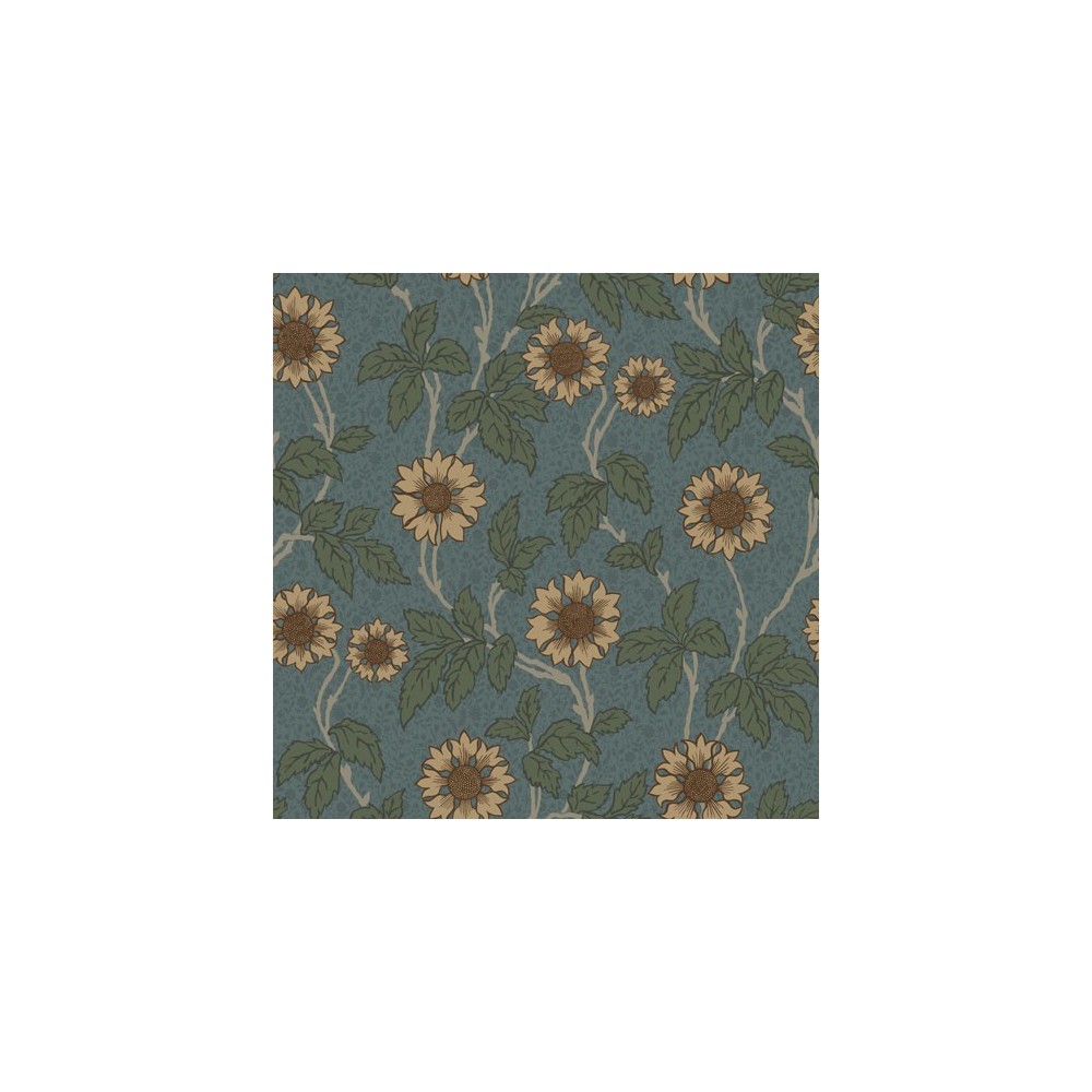 PAPEL PINTADO TRES TINTAS LYCKEBO AZUL/VERDE/MOKA