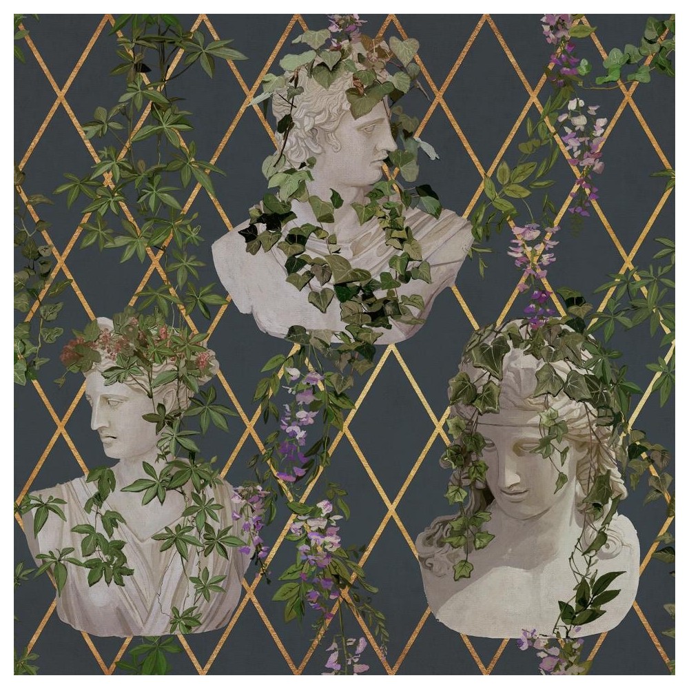 PAPEL PINTADO COORDONNE MAXIMALISM STATUES GRIS/VE