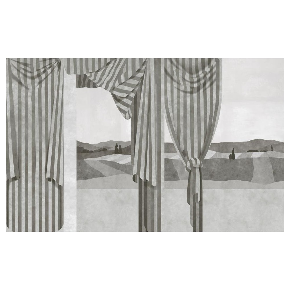 MURAL COORDONNE  MAXIMALISM DRAPE BLANCO/GRIS/NEG