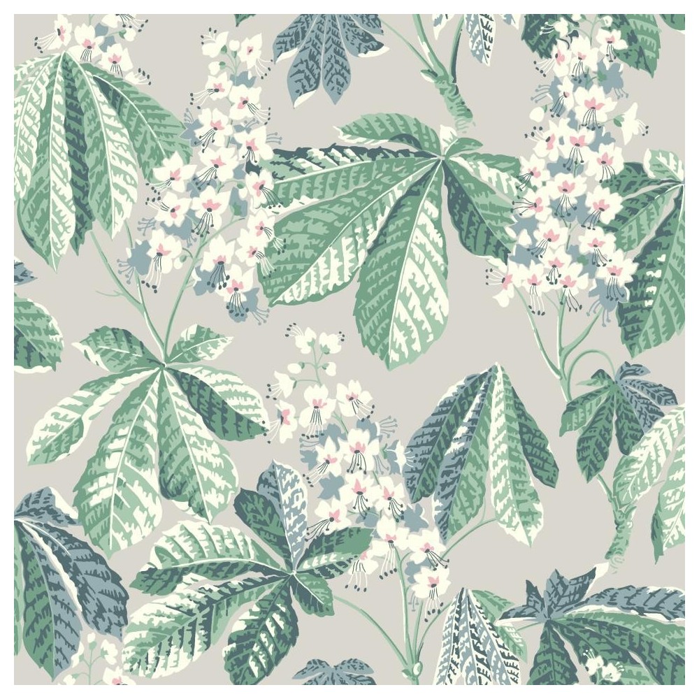 PAPEL PINTADO COORDONNE IN BLOOM CHESTNUT GRIS/VER