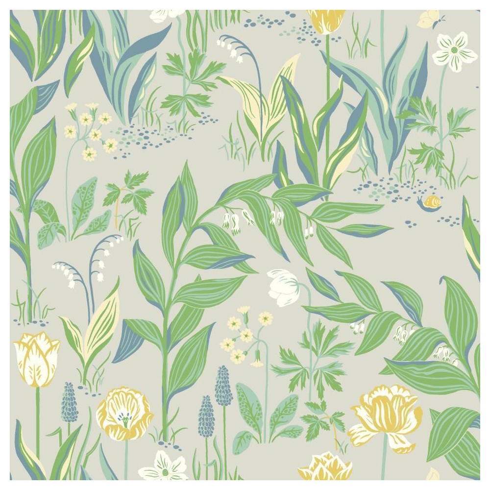 PAPEL PINTADO COORDONNE IN BLOOM FIELD GRIS/VER/AZ