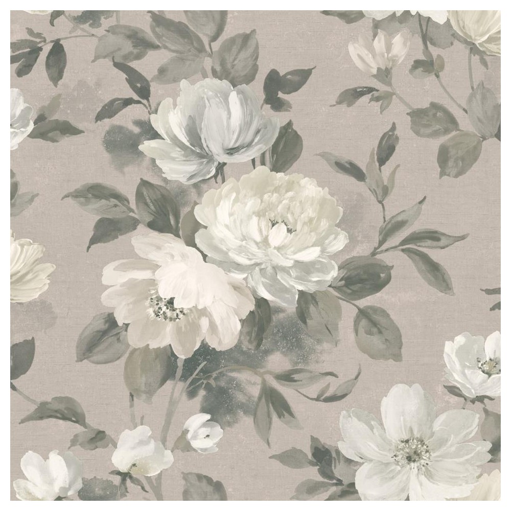 PAPEL PINTADO COORDONNE IN BLOOM PEONY GRIS/BLAN