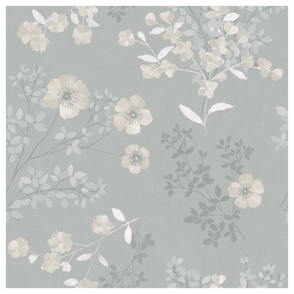 PAPEL PINTADO COORDONNE IN BLOOM PRAIRIE GRIS/META