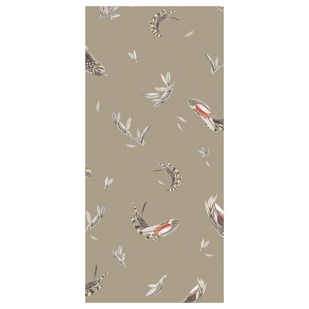 PAPEL PINTADO TRES TINTAS RUBRICA VERSO OLIVA/GRIS