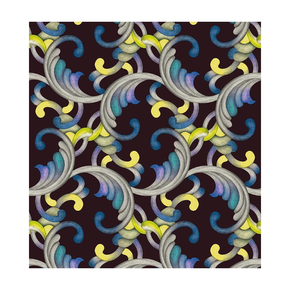 PAPEL PINTADO TRES TINTAS RUBRICA ROMANCE NEG/AMAR