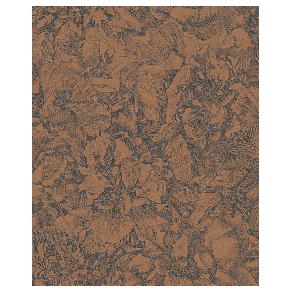 PAPEL PINTADO EIJFFINGER MUSEUM TEJA/AZUL