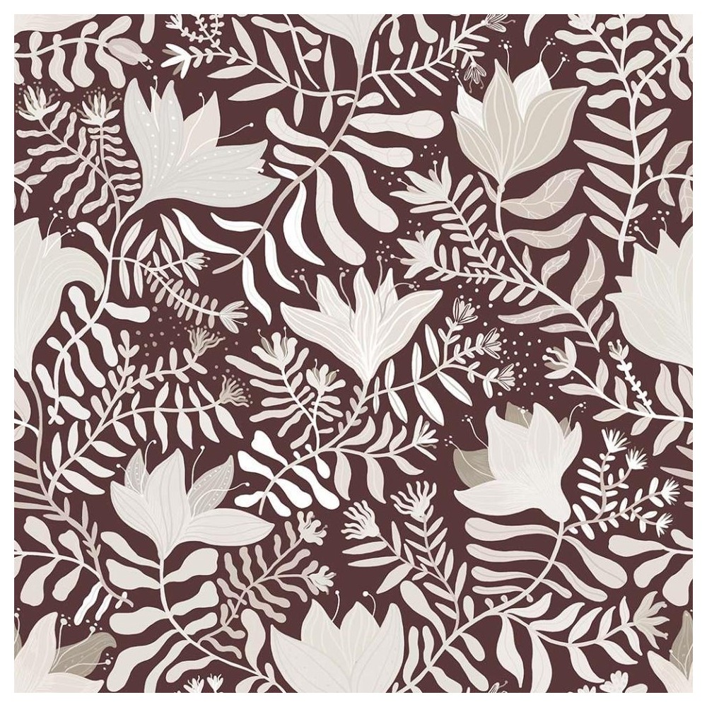 PAPEL PINTADO TRES TINTAS LINA BRITA CHOCOLATE/BLA